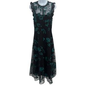 Sundance Women Elisa Floral Embroidery A-Line Midi Dress Size XS
